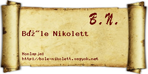 Bőle Nikolett névjegykártya
